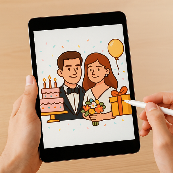 رسم كرتوني  للمناسبات أو الأعمال التجارية